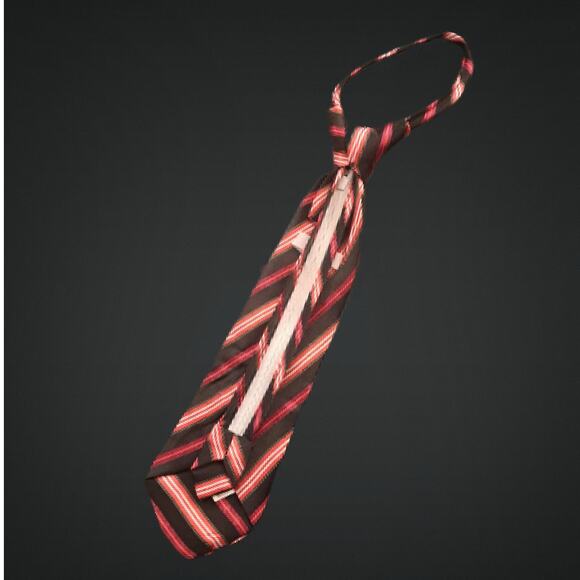 Boys 8/10 Zippered Pre-tied Neck Tie - Picture 3 of 5